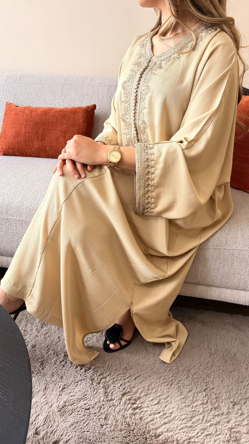 Royal Sand Gandoura – handmade Moroccan gandoura